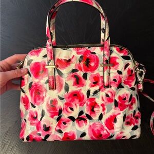 Kate Spade Pink and Black Floral Satchel